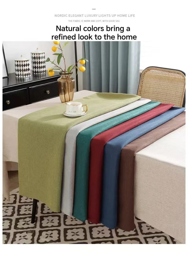 Bluejw Cotton and Linen Tablecloth Waterproof and Oil Resistant New Chinese Rectangular Tablecloth Dustproof Dinning Table Fabric - Image 3